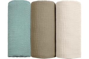Muslin Swaddle Blankets for Newborn, 3 Pack Breathable Soft Receiving Blanket,Essentials Infant Shower Items,39 x 39 inches
