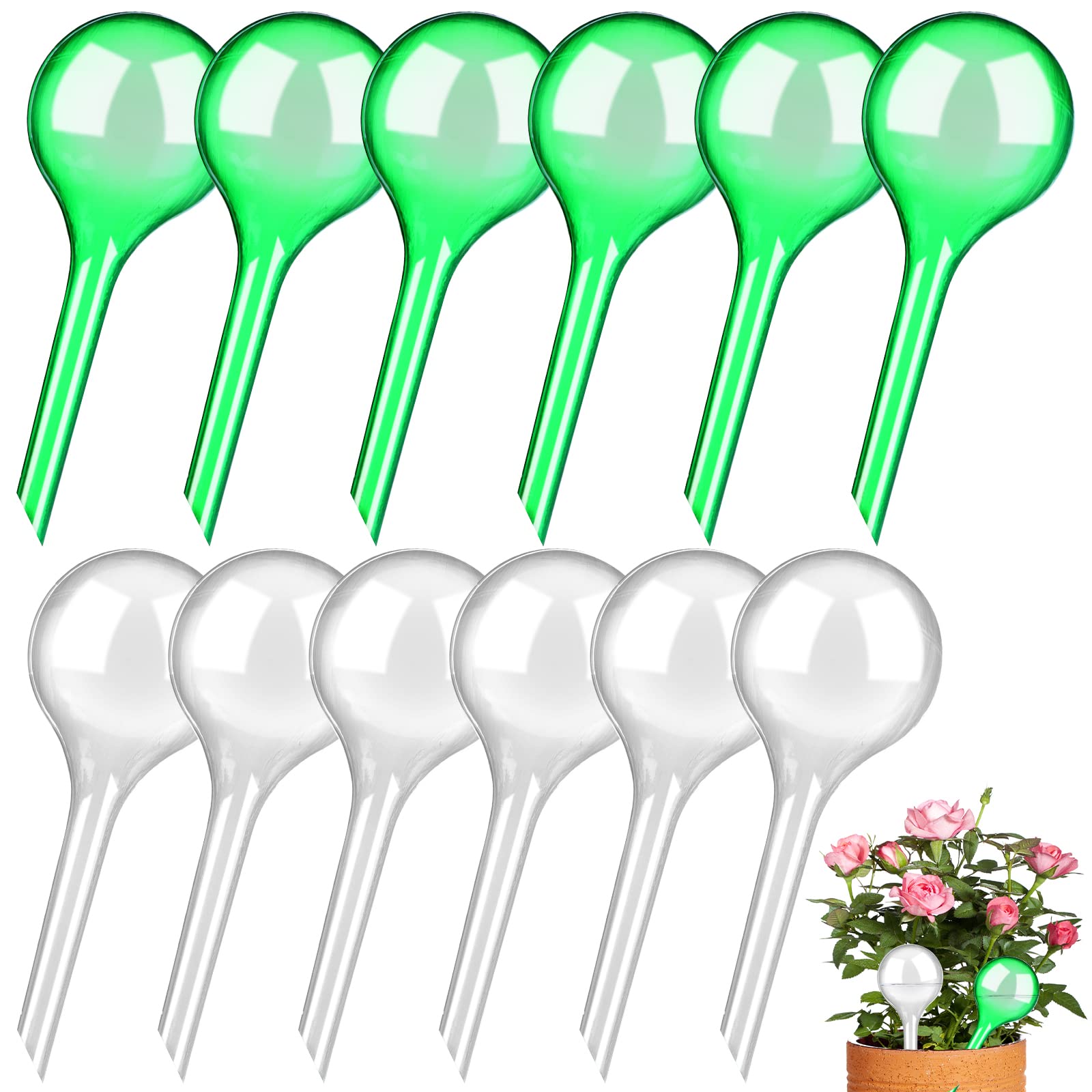 12 PCS Plant Watering Bulbs Automatic Watering Globes Plastic Self-Watering Globes Garden Water Device for Plant Indoor Outdoor (Color B)