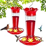 Gbekery Glass Hummingbird Feeders for Outdoors