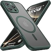 ImpactStrong Magnetic Guard for iPhone 16 Pro Case [Camera Protection] [Military Grade Drop Tested] [Compatible with MagSafe] Slim Translucent Matte Phone Case (6.3") - Dark Green