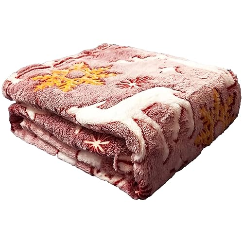 Glow-in-the-dark Blanket, Luminous Fluffy Christmas Blankets, Cozy Throws for Sofa, Double-sided Autumn/Winter Bed Throw for Kids & Adult, Christmas Bedding & Decorations for Car Home (100 * 150CM)