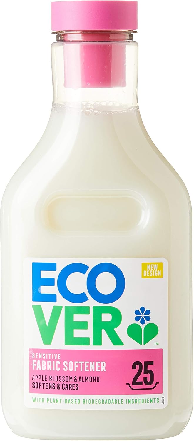 Ecover Fabric Softener, Fabric Conditioner to Soften Your Clothes, Fresh Apple Blossom & Almond Scent, 1 x 25 Washes, 1 x 750ml