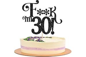 ZHUOWEISM 1 PCS Happy 30th Birthday Cake Topper Glitter Thirty Hello 30 Cheers to 30 Cake Pick I'm 30 Funny 30 Cake Decoratio