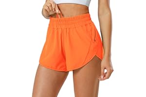 Aurefin Athletic Shorts for Women,Women's Quick Dry Workout Sports Active Running Track Shorts with Elastic and Zip Pockets