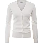 GRACE KARIN Women's Long Sleeve Button Down Vee Neck Classic Sweater Knit Cardigan