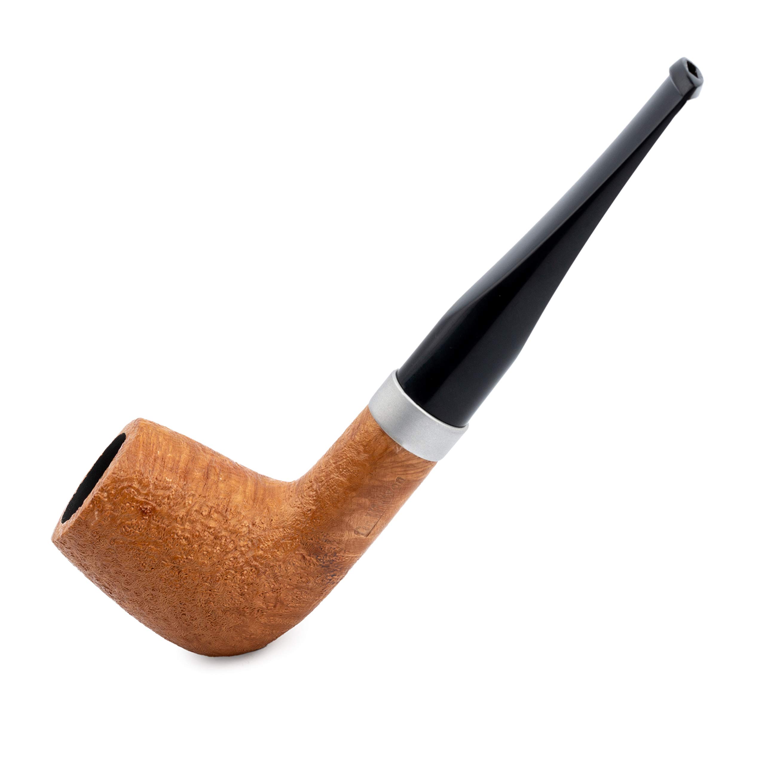 Dr. Watson - Tobacco Pipe, classic Billiard shape, Handcrafted from Briar Root, Fits 9mm filter (Gold)