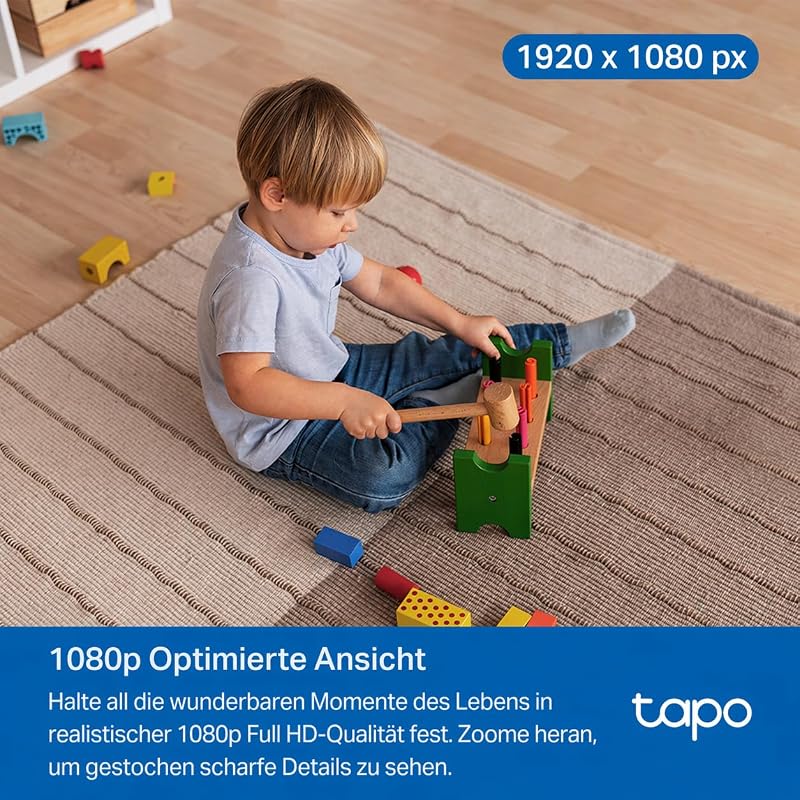 C201 360° WLAN-Überwachungskamera für Innenräume, 1080P, Nachtsicht, Bewegungserkennung, Zwei-Wege-Audio, kompatibel mit Alexa & Google Assistant, für Babys/Haustiere