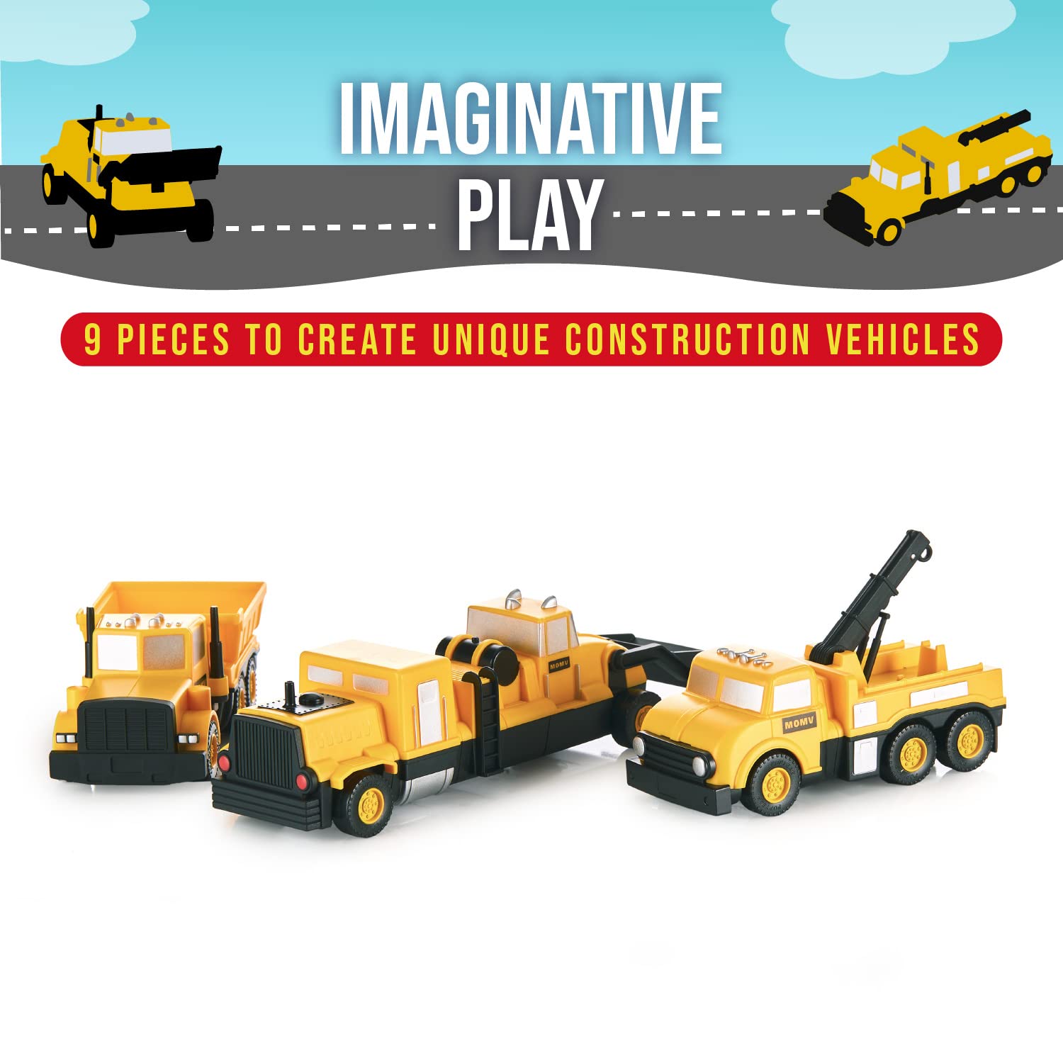 Popular Playthings Magnetic Mix or Match Construction Vehicles