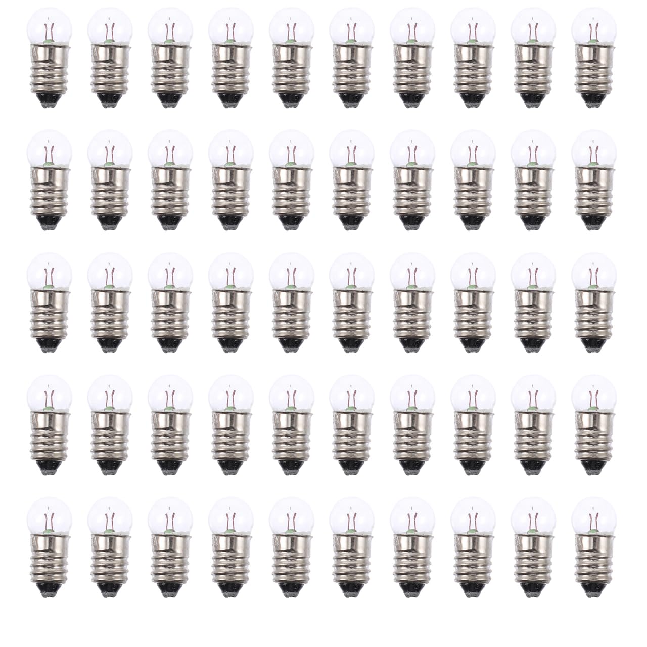 VILLFUL 50Pcs Mini Light Bulbs for Science Kids Small Round E10 Screw Base Bulbs for Electricity Kits and School Science Experiments
