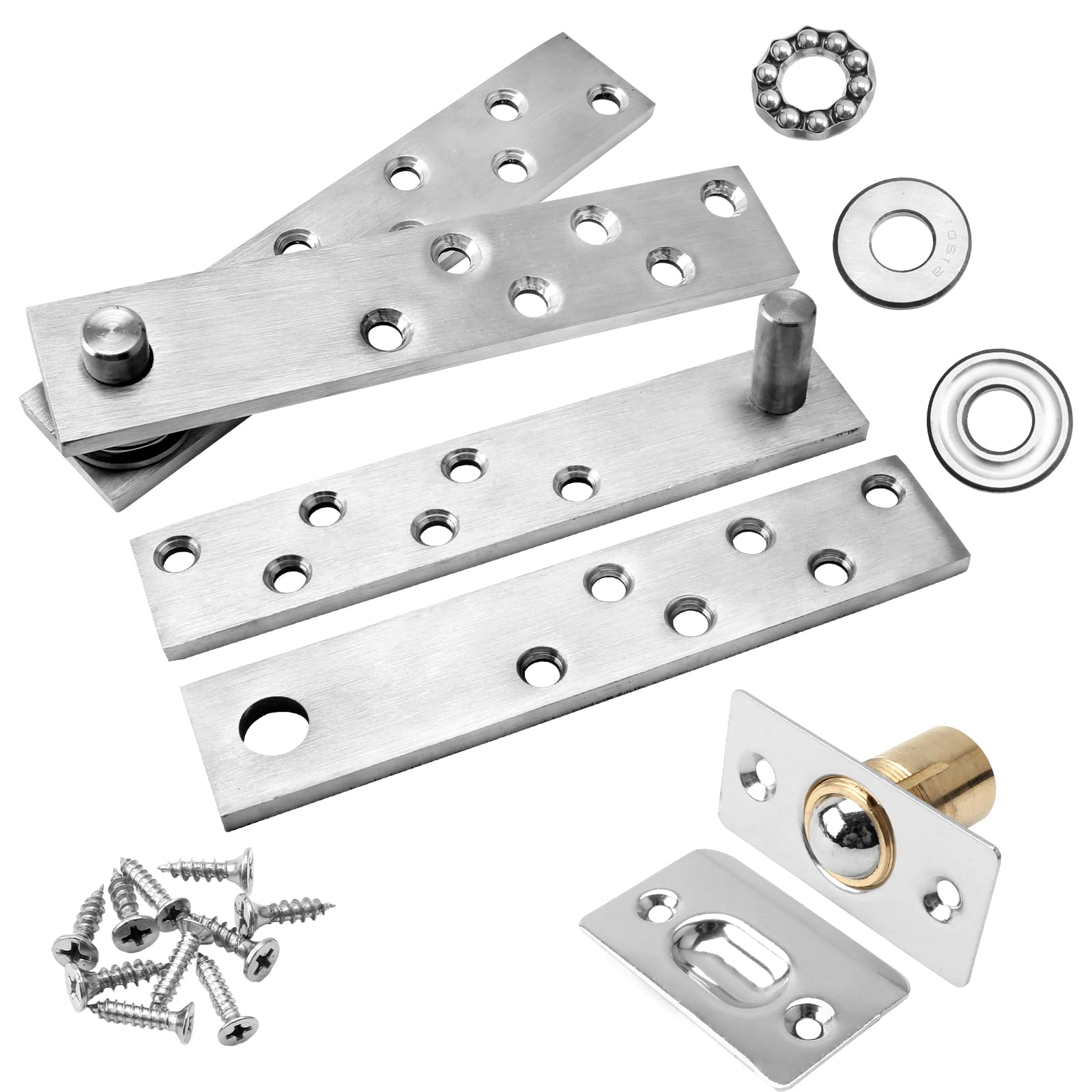 TamBee Hidden Door Hinge Pivot Door Hinge Hardware Heavy Duty Secret Door Hinges Hidden Bookcase Hinges Stainless Steel Invisible Hinge Hardware with Door Ball Catch — image 1