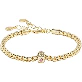Alex and Ani Heart and Crystal Chain Bracelet
