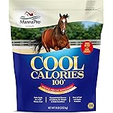 Manna Pro Cool Calories 100 Horse Supplement, High-Calorie, 8 lb Bag | High-Calorie Dry Fat Supplement, Supports Healthy Weight Gain, Body Condition &amp; Performance for Horses