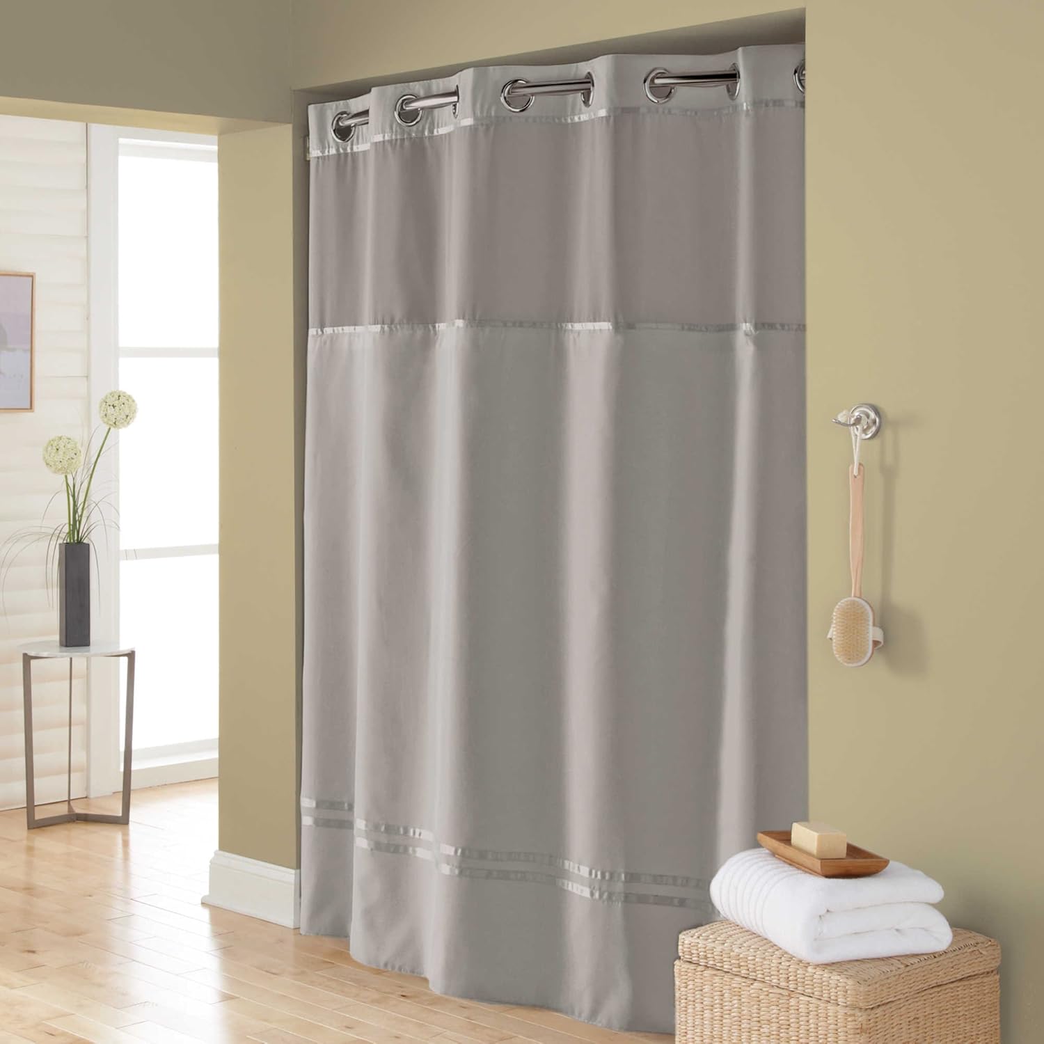 Amazon Com Hookless Escape 71 Inch X 74 Inch Fabric Shower