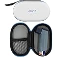 AGOZ Asthma Inhaler Medicine Travel Bag Case for Children and Adults - Protective Medical Pouch Holder Cover with Zipper Closure and Wrist Strap (White)