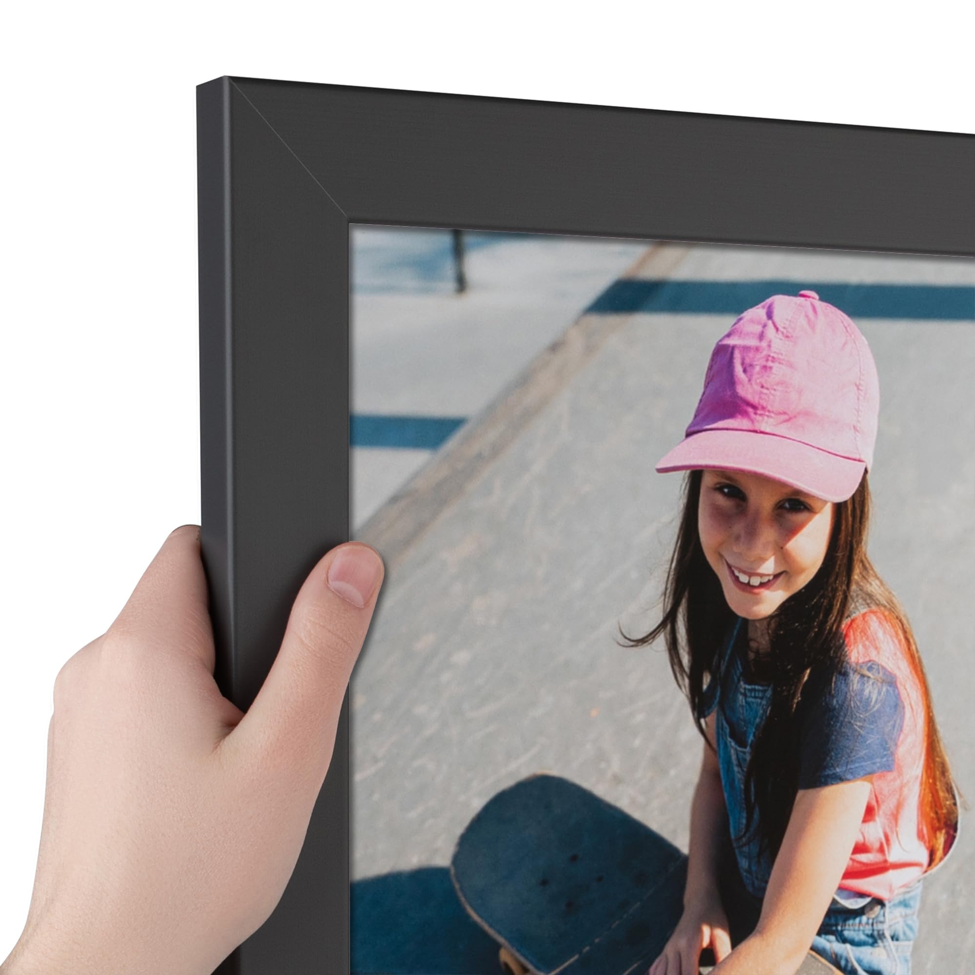 ArtToFrames 4x10 Inch Gray Picture Frame, This 1.25 Inch Custom Poster Frame is Cloudy Gray - Comes with Regular Glass and Corrugated Backing (2WOMBW26-2386-4x10) Image