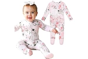 Posh Peanut Baby Girl Sleepers - Viscose from Bamboo Baby Pajamas & 2 Way Zipper Sleepers - Ruffled Baby Clothes for Girls