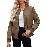 WEACZZY Womens Fall Lightweight Quilted Jackets Long Sleeve Zip Up Bomber Jacket Warm Winter Coat with Pockets Outerwear 2025