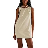 Silly Turtle Womens Summer Open Back Sunshine Dresses 2024 Casual Beach Cotton Linen Mini Dress