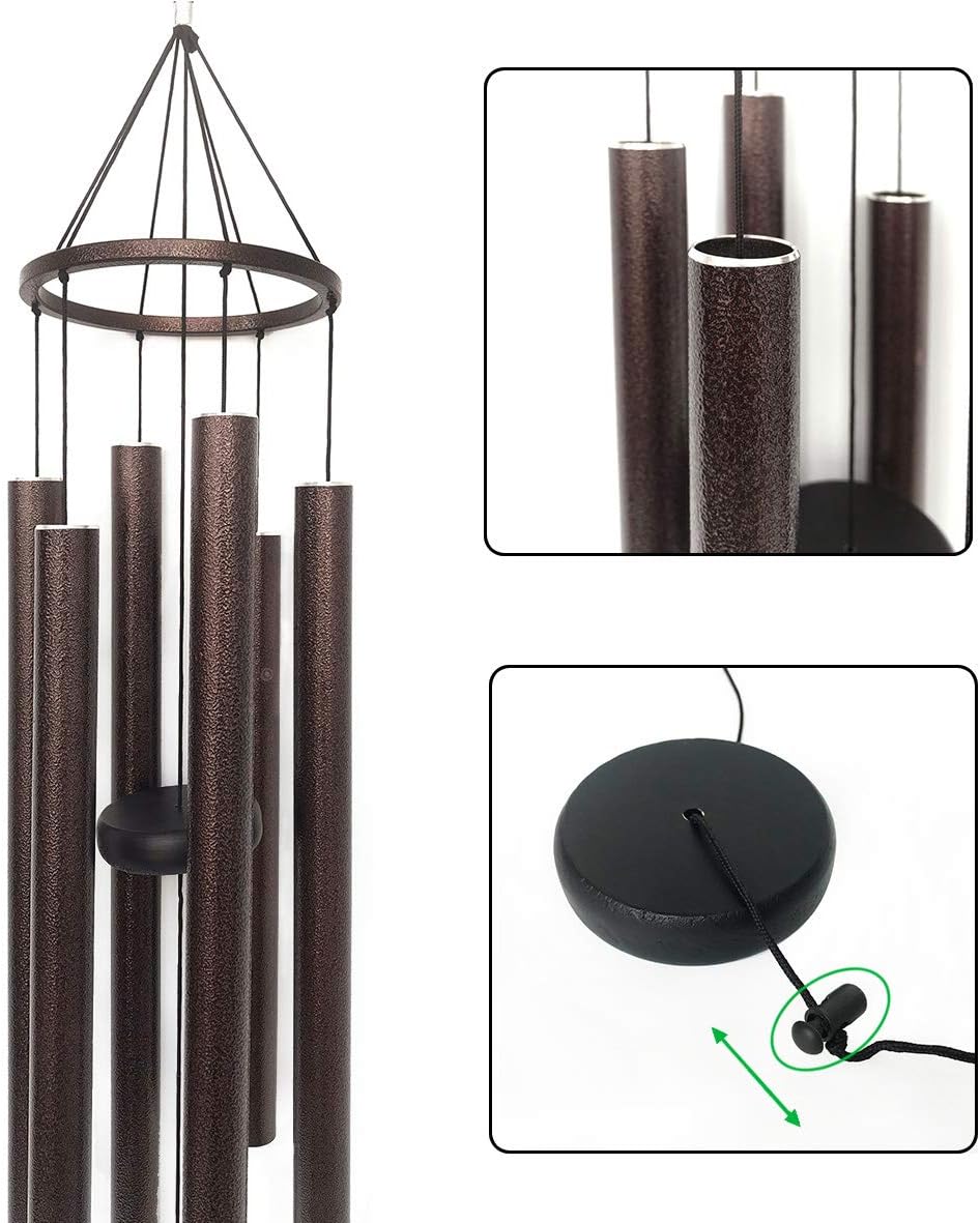 BLESSEDLAND Wind Chimes- Large Deep Tone, 41" Wind Chime, 6 Aluminum Tubes, Outdoor Decor for Garden, Yard, Patio and Home (Copper Vein) : Garden & Outdoor