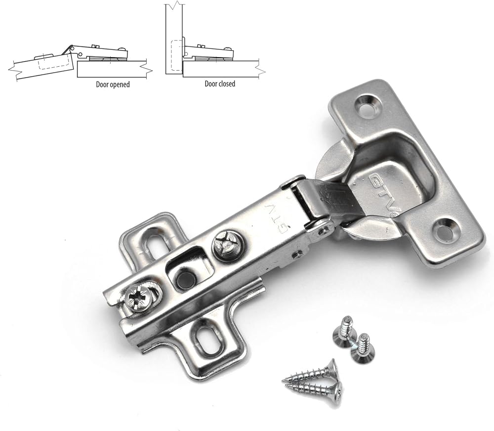 GTV 2 x Standard Kitchen Cabinet Door Hinge 35 mm with Screws 110°