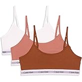 Calvin Klein Kids Girls' Cropped Cotton Cami Bralette 3-Pack