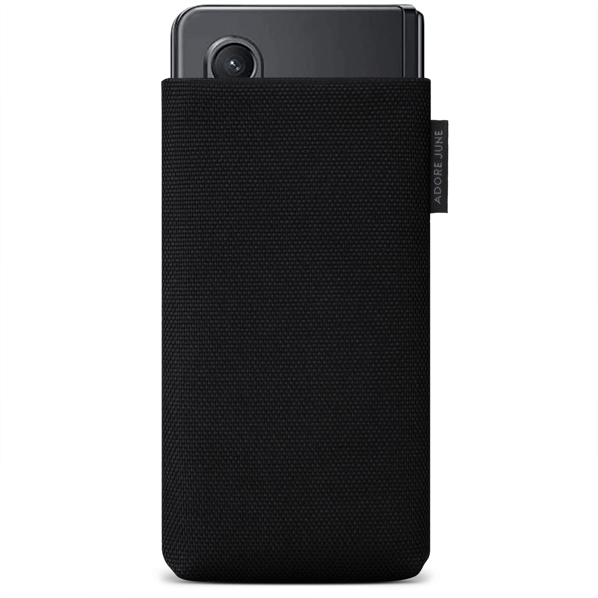 Adore June Mobile Phone Case Classic Recycled Black Compatible with Galaxy Z Fold 5 / Fold 4 / Fold 3 / Fold 2, Modern Sustainable R-PES Fabrics, Made in Europe