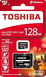 KIOXIA Exceria M302 128GB Micro SD Card 90MB/s 4K UHS-I Class 10 w/ Adapter view 2