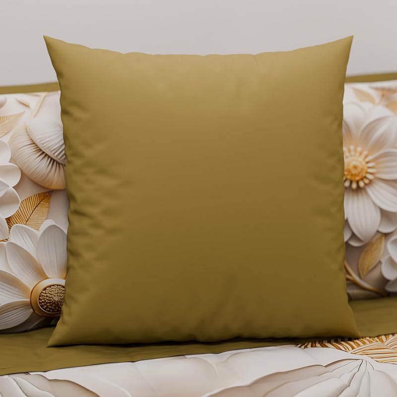 PETTI Italian Artisans - Par de capas de almofada em microfibra de 65x65 cm, almofadas decorativas para o quarto, almofadas de sofá, conjunto de 2 capas de almofada, capa de almofada de barro de cor simples,