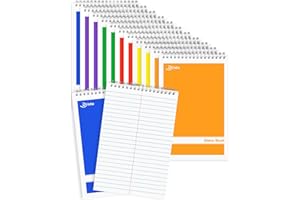 Dynta Steno Pads Spiral 6x9 12 Pack Gregg Rule Notebooks 6 Assorted Covers 60 Sheets White Paper, Writing Note Pads for Note-taking in School Office Home College University Work Travel