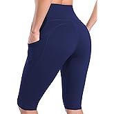 SOCIALA Womens High Waist Biker Shorts with Pockets 12" Workout Running Short