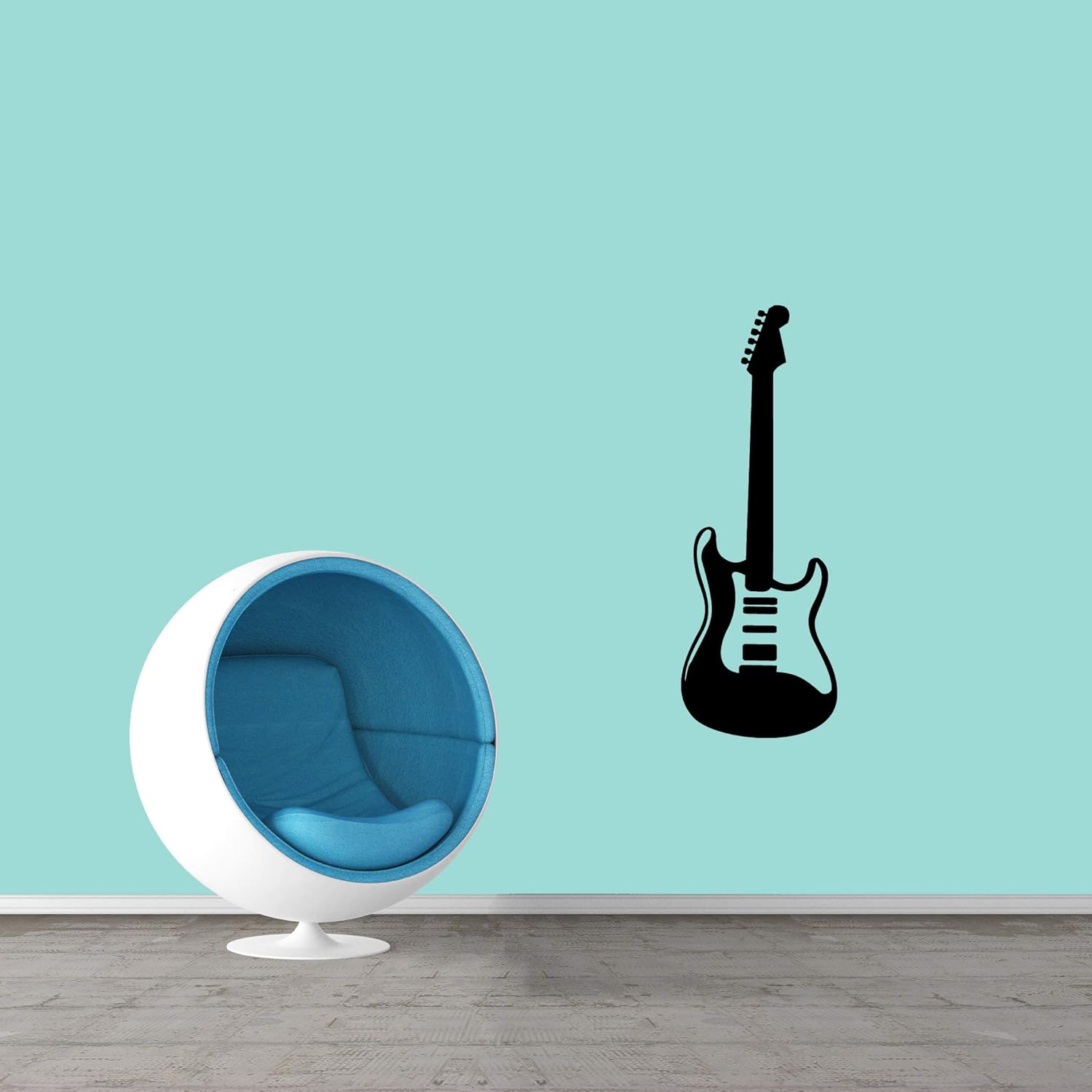Adhesivo de pared para guitarra eléctrica, diseño de cueva de hombre