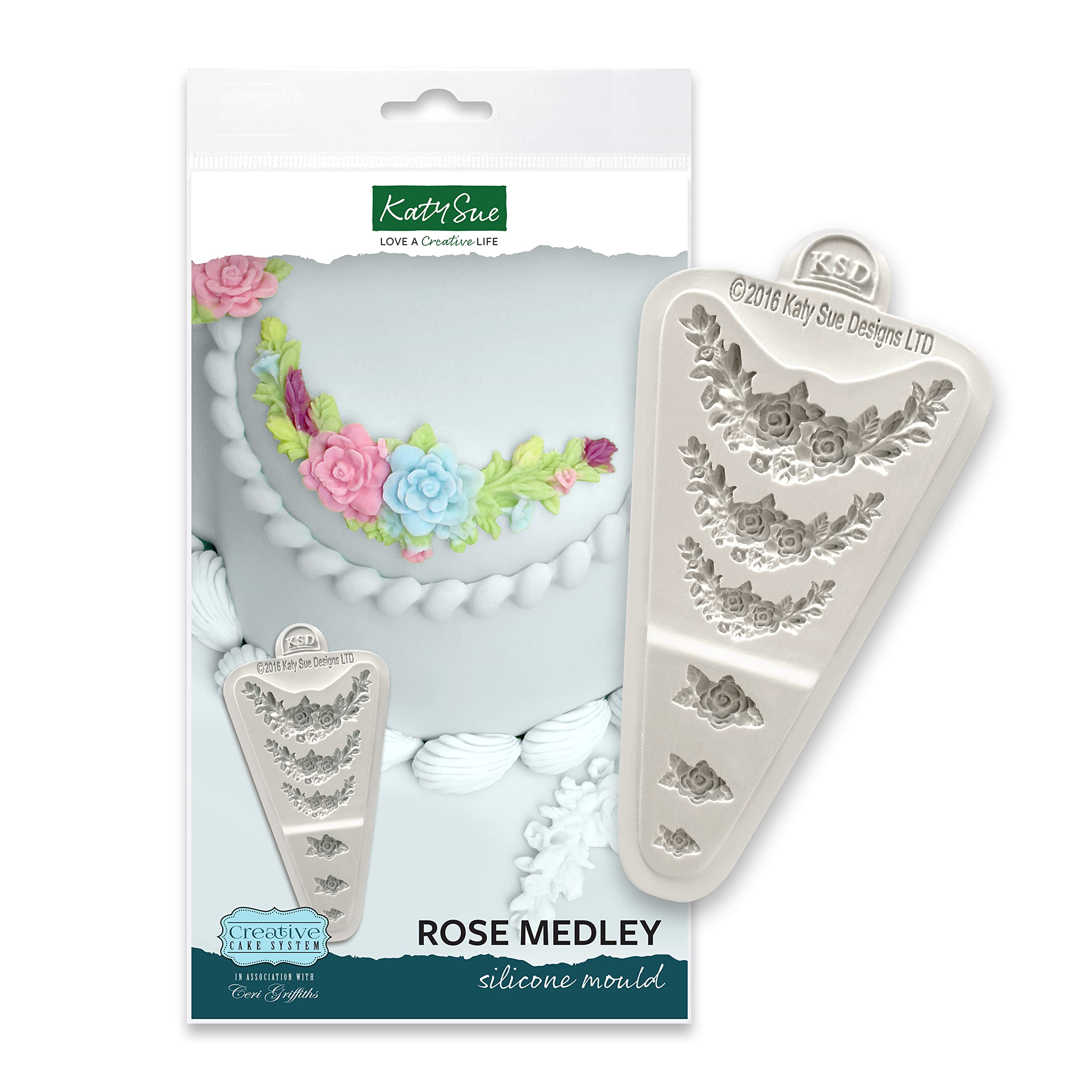 Katy Sue Rose Medley Silicone Cake Decorating Mould (from The Ceri Griffiths Creative Cake System)