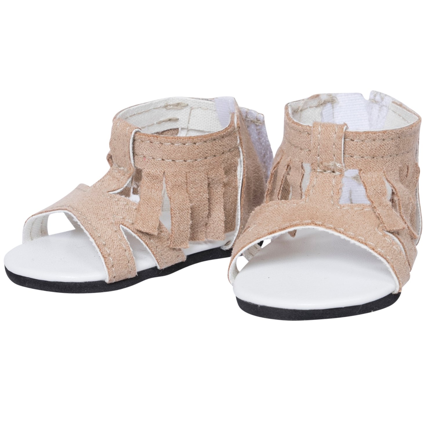 The New York Doll Collection Tan Fringed Sandals Fits 18 inch/46cm Dolls - Shoes For Fashion Dolls
