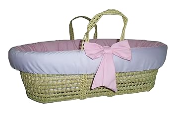 moses basket bedding set pink