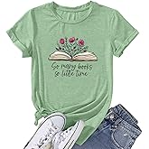 Book Lovers Women's Funny Wildflowers Reading Shirt - Cute Book Lover Bookworm Teacher Short Sleeve Tee