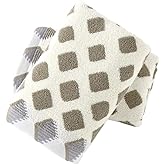 YiLUOMO Beige & Brown Hand Towel Set of 2 Super Soft Highly Absorbent Modern Gradient Square Pattern Design 100% Cotton Face Towels Quick Dry Hand Towels for Bathroom Decor 13 x 29 Inch