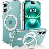 DUEDUE for iPhone 16 Magnetic Case with Invisible Stand [Compatible with Magsafe], Full Body Cover Slim Transparent Shockproof Kickstand Phone Case for Apple iPhone 16 6.1", Clear