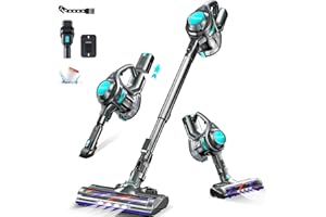 QikCln Cordless Vacuum Cleaner, 23Kpa Powerful Vacuum Cleaners for Home, 1.3L Large Capacity, 30Mins Runtime, 2 Modes, Rechargeable Handheld Vacuum for Pet Hair Hardwood Carpet - Green