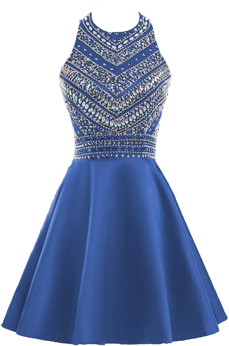 HEIMO Women's Sparkly Beaded Homecoming Dresses Sequined Prom Gowns Short H212