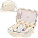 FINPAC Large Bible Cover w/Shoulder Strap, Carrying Book Case Church Bag Bible Protective w/Pen Slots and Zippered Pocket, Gift for Women Lady, Corduroy Beige