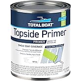TotalBoat Marine Topside Boat Paint Primer - White Quart | For Fiberglass and Wood Boats; Ideal Primer for Polyurethane Topside Paint; Brush, Roll, or Spray; Dries Fast &amp; Easy to Sand