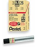 Pentel Super Hi-Polymer Lead Refill, 0.5mm, Fine, 2B, 144 Pieces of Lead (C505-2B)