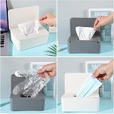 Yoosso 2-in-1 Reusable Wipes Holder Dispenser with Lid Gray White view 6
