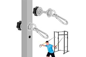 Vatemechie Set of 2 Heavy-Duty Stainless Steel Power Rack Attachments with Quick-Connect Buckles, Fits 2" x 2" or 3" x 3" Racks with 1/2" or 1" Holes, Wobble-Free and Secure Fit