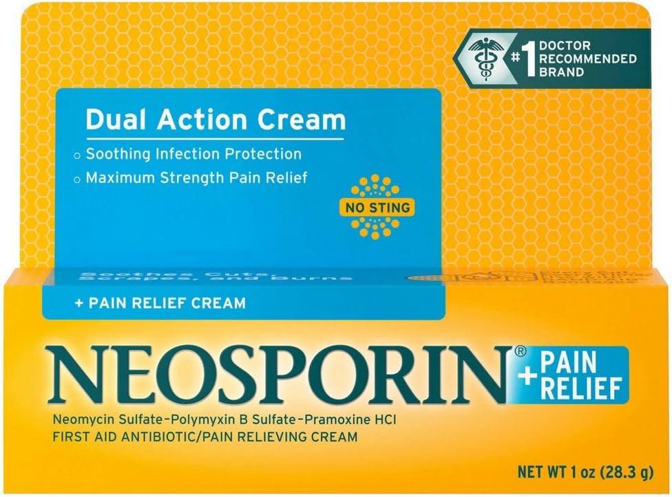 Amazon Com Neosporin Pain Relief Dual Action Cream 1 Oz