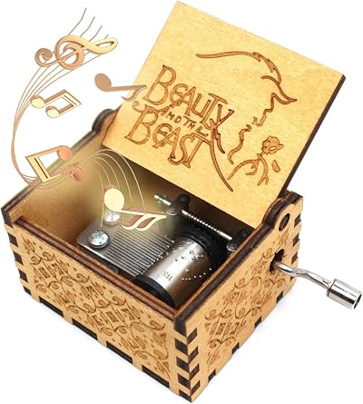 Yukiyi 18 Note Beauty and the Beast Wood Music Box Personalised Gift