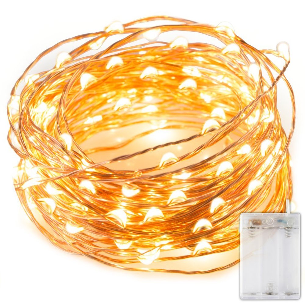 Led String Lights, KEFU 3-Meters 30 LEDS Star Starry Copper Wire Fairy String Lights For Holiday Party Wedding Christams Decoration (yellow)