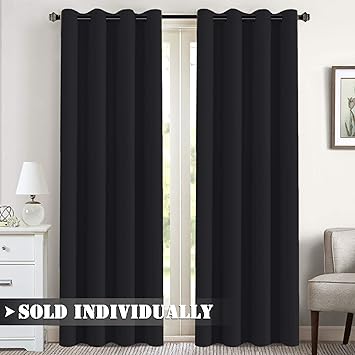 Amazon Com 100 Blackout Curtain Panels 84 Inches Black Window