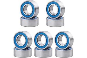 GoHobby RC Ball Bearings 10-Pack Bearing Steel and Double Rubber Sealed Miniature Deep Groove Ball Bearings (3x6x2.5mm)