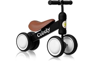 Cubuly Black Baby Balance Bike for 1-3 Year Old Boy Girl Gifts, 12-36 Month Toddler Balance Bike, No Pedal Soft Seat First Ride on Toys for Toddler 1-3- Easy to Assemble- Video Guide Included